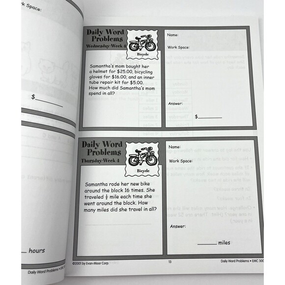 Daily Word Problems, Grade 3 Math - Great for homeschool - NEW OUT OF PRINT - Picture 5 of 15
